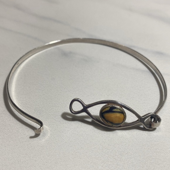 Agate yellow bracelet sterling silver 925 - Picture 6 of 8